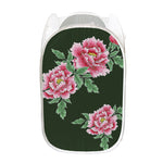 Japanese Peony Print Mesh Laundry Hamper