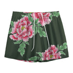 Japanese Peony Print Mesh Shorts