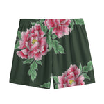 Japanese Peony Print Mesh Shorts