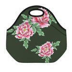 Japanese Peony Print Neoprene Lunch Bag
