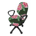Japanese Peony Print Office Chair Cover