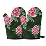 Japanese Peony Print Oven Mitts