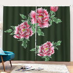 Japanese Peony Print Pencil Pleat Curtains