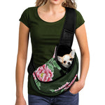Japanese Peony Print Pet Sling Carrier