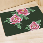 Japanese Peony Print Polyester Doormat