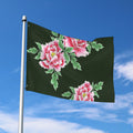Japanese Peony Print Polyester Flag