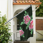 Japanese Peony Print Polyester Flag