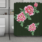 Japanese Peony Print Polyester Shower Curtain