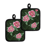 Japanese Peony Print Pot Holders