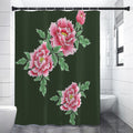 Japanese Peony Print Premium Shower Curtain