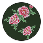 Japanese Peony Print Round Floor Mat