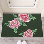 Japanese Peony Print Rubber Doormat