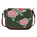Japanese Peony Print Saddle Bag