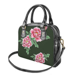 Japanese Peony Print Shoulder Handbag