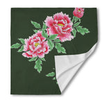 Japanese Peony Print Silk Bandana
