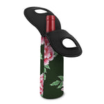 Japanese Peony Print Single Neoprene Wine Tote