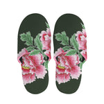 Japanese Peony Print Slippers