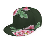 Japanese Peony Print Snapback Cap
