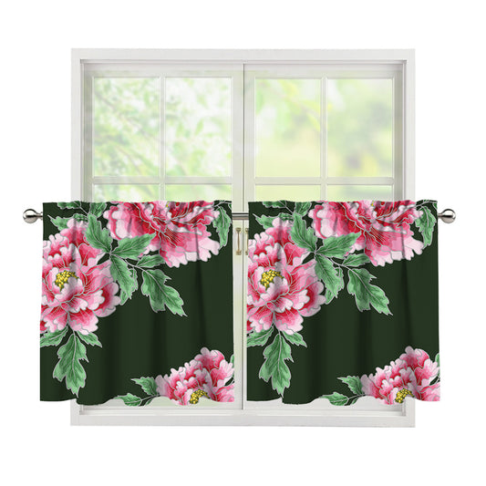 Japanese Peony Print Tier Curtains