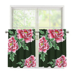 Japanese Peony Print Tier Curtains