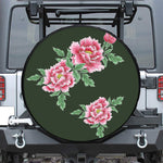 Japanese Peony Print Tire Cover