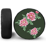 Japanese Peony Print Tire Cover