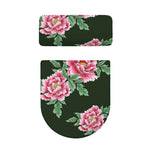 Japanese Peony Print Toilet Lid And Tank Cover Set