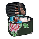 Japanese Peony Print Travel Makeup Bag