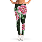 Japanese Peony Print Women's Leggings