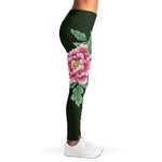 Japanese Peony Print Women's Leggings