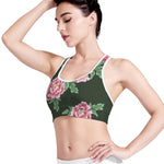 Japanese Peony Print Women's Sports Bra