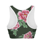 Japanese Peony Print Women's Sports Bra