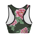 Japanese Peony Print Women's Sports Bra