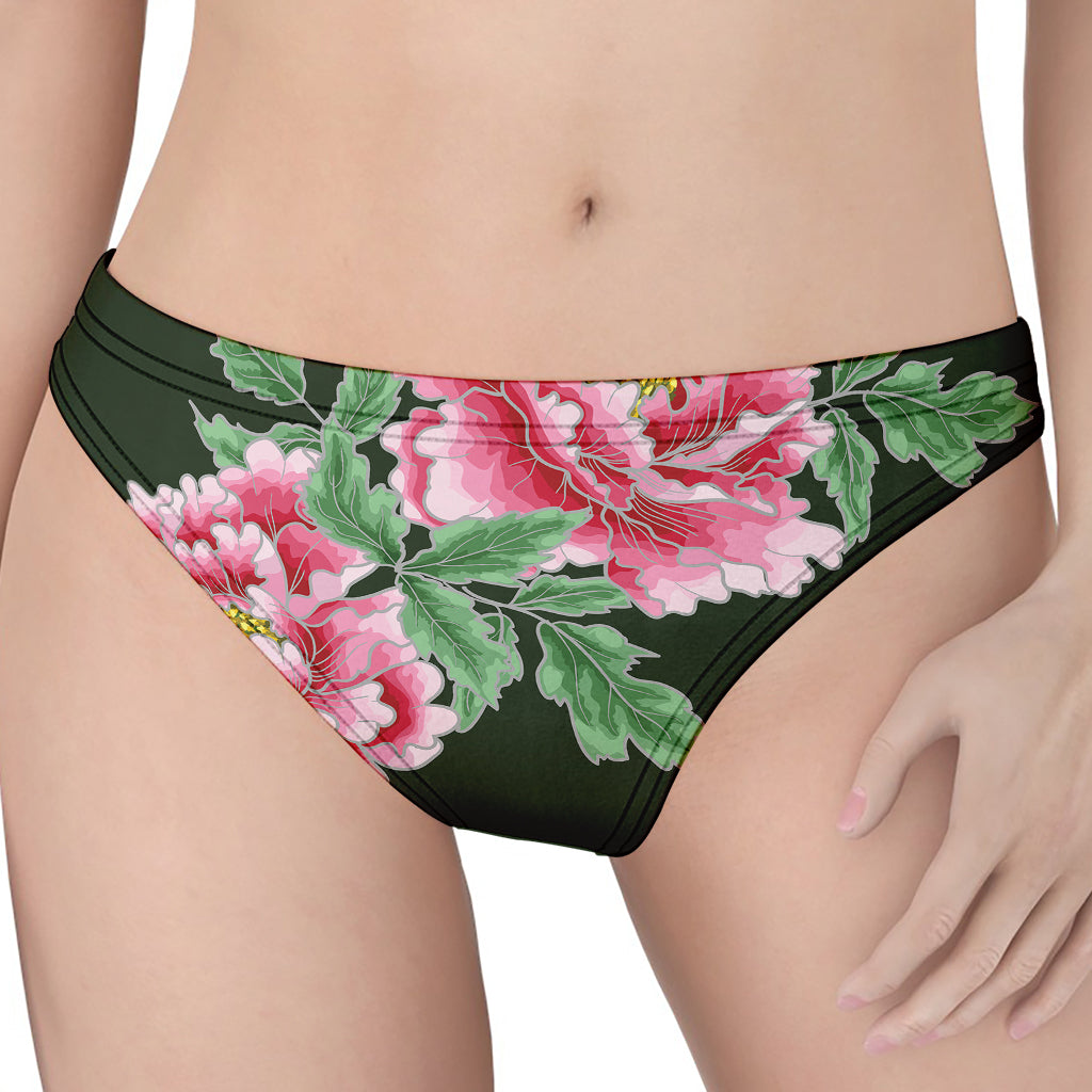 Japanese Peony Print Women's Thong