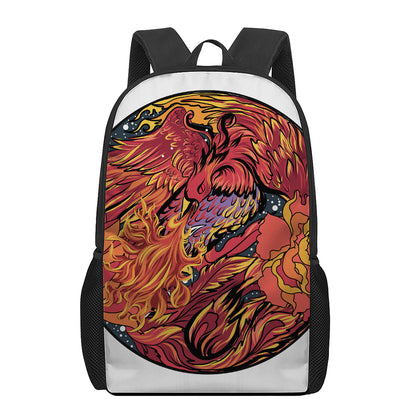 Japanese Phoenix Print 17 Inch Backpack