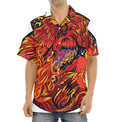Japanese Phoenix Print Aloha Shirt