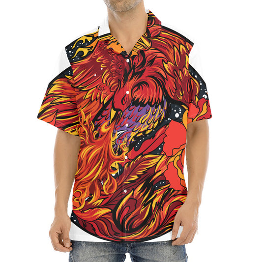 Japanese Phoenix Print Aloha Shirt