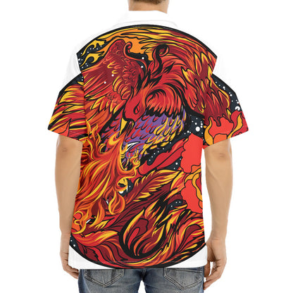 Japanese Phoenix Print Aloha Shirt