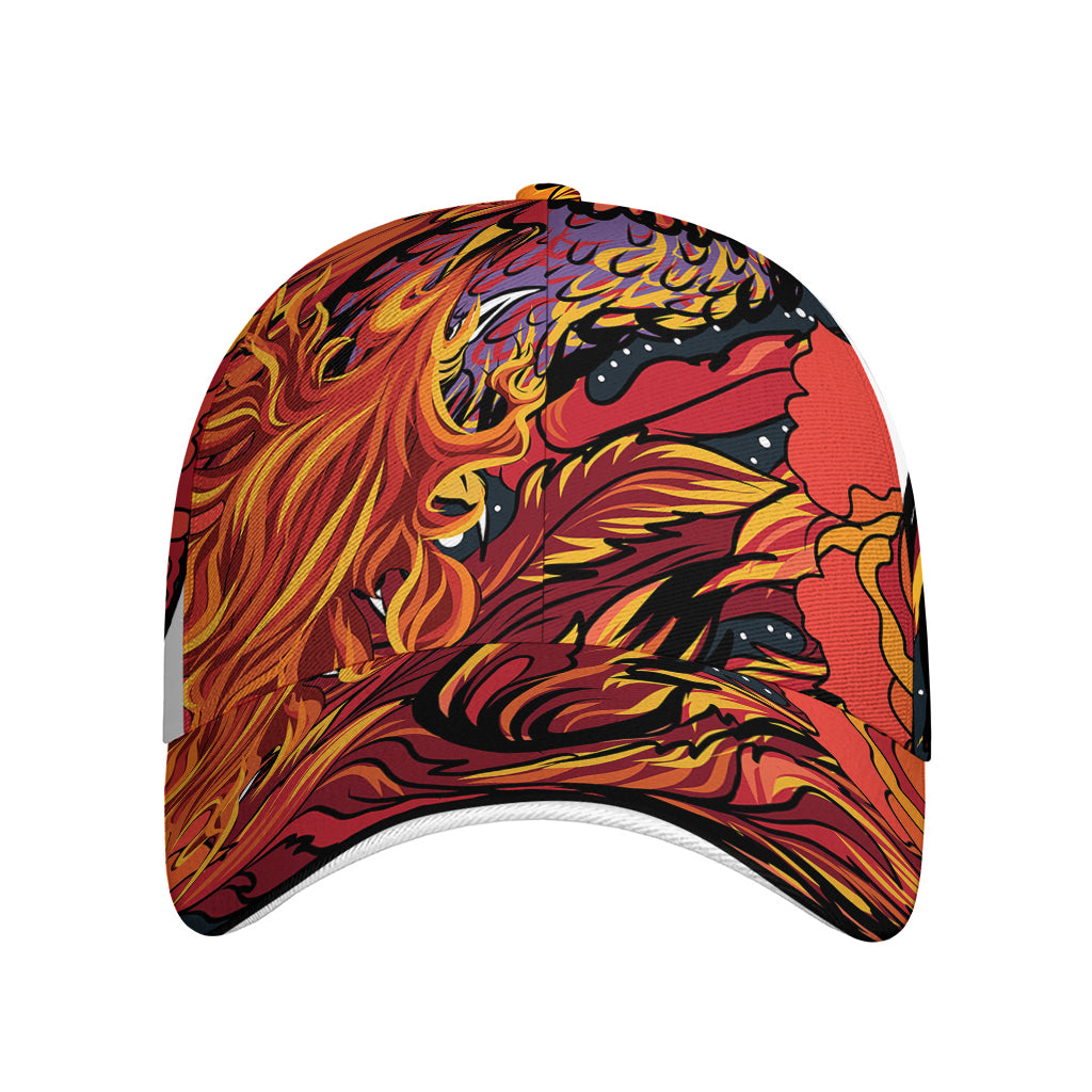 Japanese Phoenix Print Baseball Cap