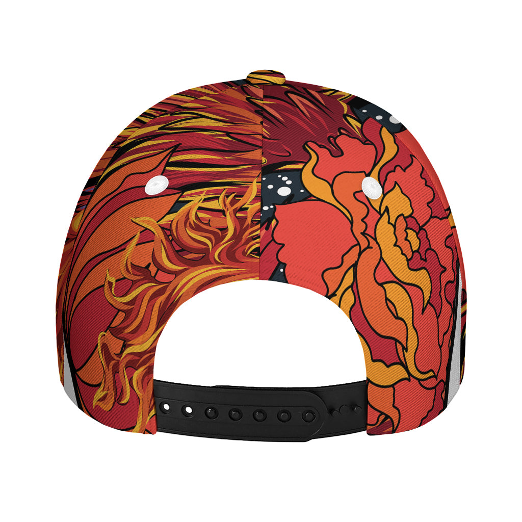 Japanese Phoenix Print Baseball Cap