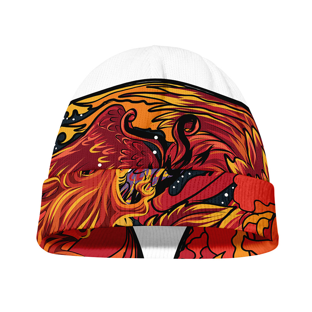 Japanese Phoenix Print Beanie