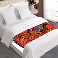 Japanese Phoenix Print Bed Runner