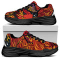 Japanese Phoenix Print Black Chunky Shoes