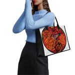 Japanese Phoenix Print Canvas Tote Bag