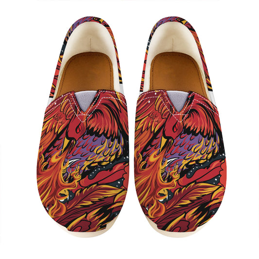 Japanese Phoenix Print Casual Shoes