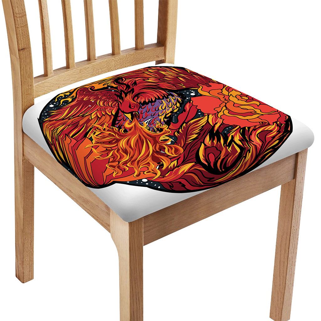 Japanese Phoenix Print Chair Cushion Cover