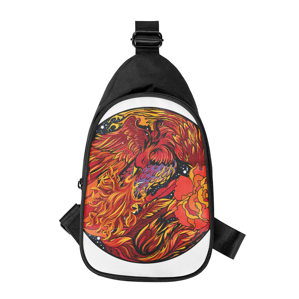 Japanese Phoenix Print Chest Bag