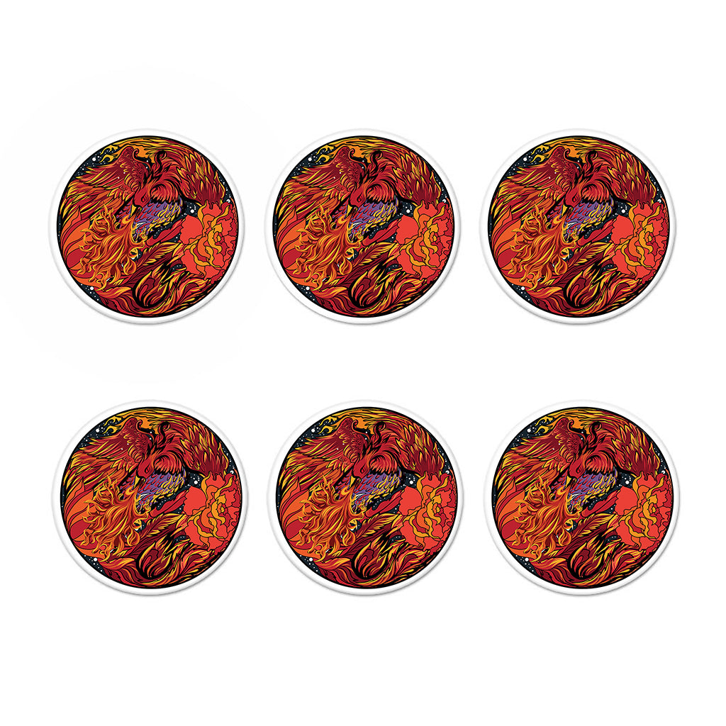 Japanese Phoenix Print Coaster Set