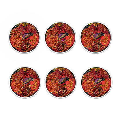 Japanese Phoenix Print Coaster Set