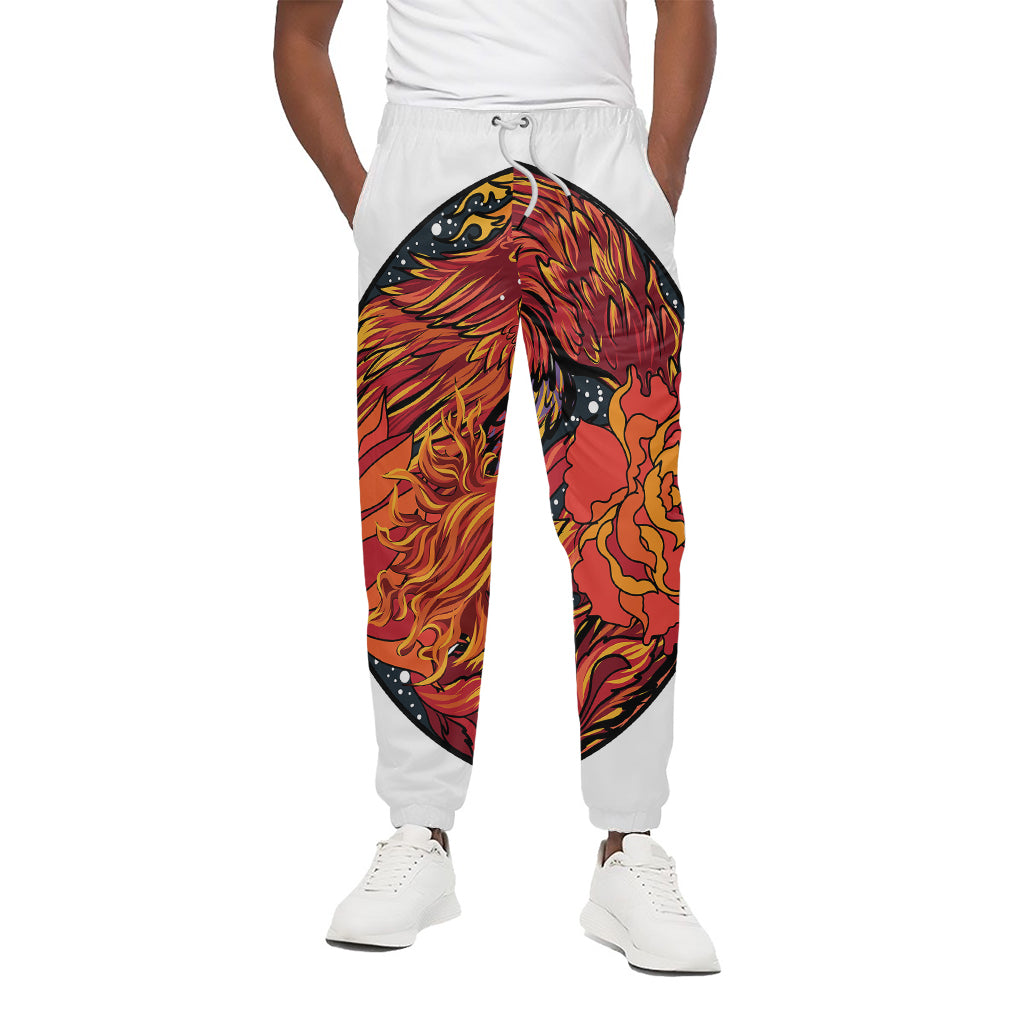 Japanese Phoenix Print Cotton Pants